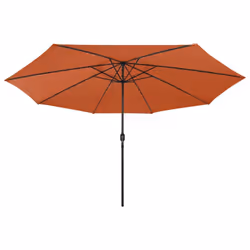 vidaXL Outdoor Parasol with LED Lights and Metal Pole 400 cm Terracotta Canopy - Additional view 3