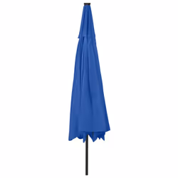 vidaXL Outdoor Parasol with LED Lights and Metal Pole 400 cm Azure Blue Canopy - Additional view 4