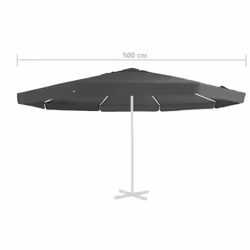 vidaXL Replacement Fabric for Outdoor Parasol Anthracite 500 cm Umbrella Cloth - Additional view 3
