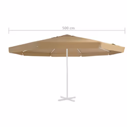 vidaXL Replacement Fabric for Outdoor Parasol Taupe 500 cm Umbrella Cloth - Additional view 3