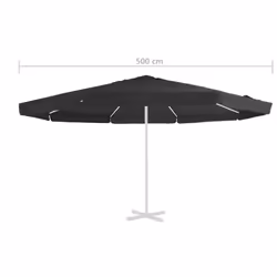 vidaXL Replacement Fabric for Outdoor Parasol Black 500 cm Umbrella Cloth - Additional view 3