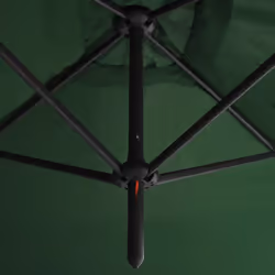 vidaXL Double Garden Parasol with Steel Pole Sunshade Outdoor Umbrella Green - Additional view 6