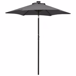 vidaXL Garden Parasol with LED Lights Outdoor Umbrella Anthracite Aluminium