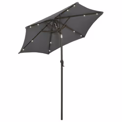 vidaXL Garden Parasol with LED Lights Outdoor Umbrella Anthracite Aluminium