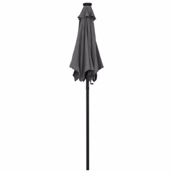 vidaXL Garden Parasol with LED Lights Outdoor Umbrella Anthracite Aluminium - Additional view 4