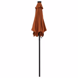 vidaXL Garden Parasol with LED Lights Outdoor Umbrella Terracotta Aluminium - Additional view 4