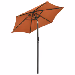 vidaXL Garden Parasol with LED Lights Outdoor Umbrella Terracotta Aluminium - Additional view 5