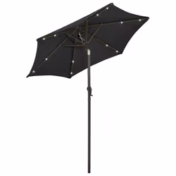 vidaXL Garden Parasol with LED Lights Canopy Outdoor Umbrella Black Aluminium - Additional view 3