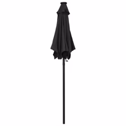 vidaXL Garden Parasol with LED Lights Canopy Outdoor Umbrella Black Aluminium - Additional view 4