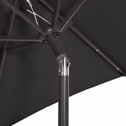 vidaXL Garden Parasol with LED Lights Canopy Outdoor Umbrella Black Aluminium - Additional view 6