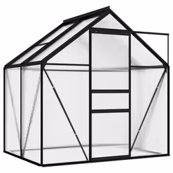 vidaXL Greenhouse Anthracite Aluminium 2.47 m² Garden Shed Tomato Hothouse