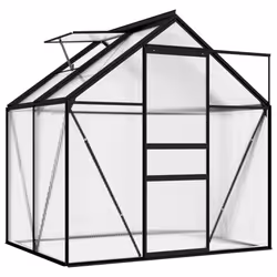 vidaXL Greenhouse Anthracite Aluminium 2.47 mÂ² Garden Shed Tomato Hothouse