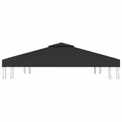 vidaXL 2-Tier Gazebo Top Cover 310 g/mÂ² 3x3 m Black Garden Replacement Canopy - Additional view 4