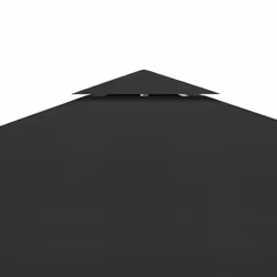 vidaXL 2-Tier Gazebo Top Cover 310 g/mÂ² 3x3 m Black Garden Replacement Canopy - Additional view 5