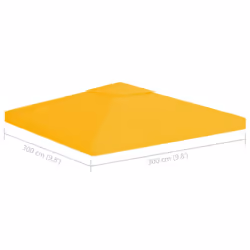 vidaXL 2-Tier Gazebo Top Cover 310 g/mÂ² 3x3 m Yellow Garden Replacement Canopy - Additional view 3