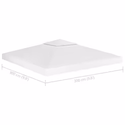 vidaXL 2-Tier Gazebo Top Cover 310 g/mÂ² 3x3 m White Garden Replacement Canopy - Additional view 6