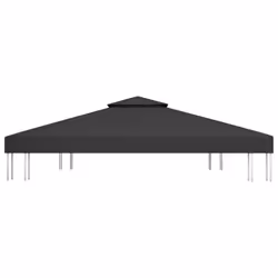 vidaXL 2-Tier Gazebo Top Cover 310 g/mÂ² 4x3 m Black Garden Replacement Canopy - Additional view 4