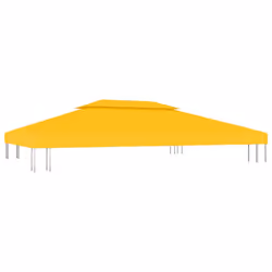 vidaXL 2-Tier Gazebo Top Cover 310 g/mÂ² 4x3 m Yellow Garden Replacement Canopy