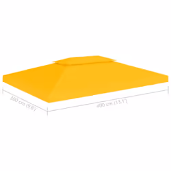 vidaXL 2-Tier Gazebo Top Cover 310 g/mÂ² 4x3 m Yellow Garden Replacement Canopy - Additional view 7