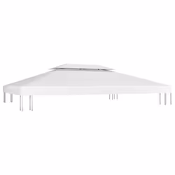 vidaXL 2-Tier Gazebo Top Cover 310 g/mÂ² 4x3 m White Garden Replacement Canopy