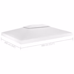 vidaXL 2-Tier Gazebo Top Cover 310 g/mÂ² 4x3 m White Garden Replacement Canopy - Additional view 7