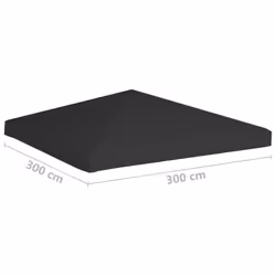 vidaXL Gazebo Top Cover 270 g/mÂ² 3x3 m Black Garden Patio Replacement Canopy - Additional view 5