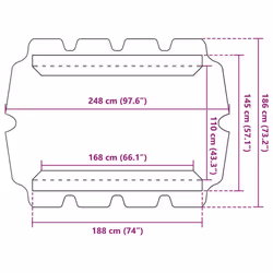 vidaXL Replacement Canopy for Garden Swing Outdoor Sunshade Gazebo Terracotta - Additional view 5