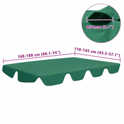 vidaXL Replacement Canopy for Garden Swing Outdoor Sunshade Gazebo Top Green - Additional view 4