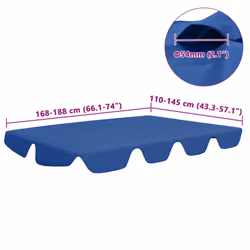 vidaXL Replacement Canopy for Garden Swing Outdoor Sunshade Gazebo Top Blue - Additional view 4