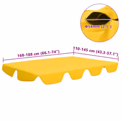 vidaXL Replacement Canopy for Garden Swing Outdoor Sunshade Gazebo Top Yellow - Additional view 4