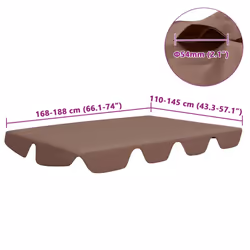 vidaXL Replacement Canopy for Garden Swing Outdoor Sunshade Gazebo Top Brown