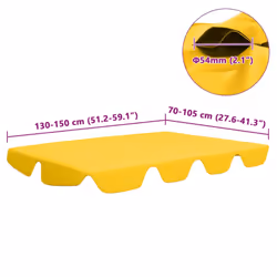 vidaXL Replacement Canopy for Garden Swing Outdoor Sunshade Gazebo Top Yellow - Additional view 4