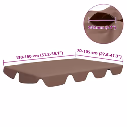 vidaXL Replacement Canopy for Garden Swing Outdoor Sunshade Gazebo Top Brown - Additional view 4