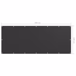 vidaXL Balcony Screen Anthracite 120x300 cm Oxford Fabric Privacy Screening - Additional view 4