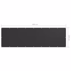 vidaXL Balcony Screen Anthracite 120x400 cm Oxford Fabric Privacy Screening - Additional view 4