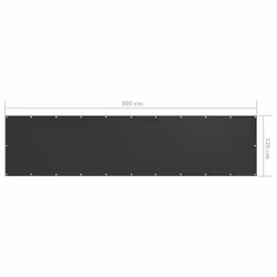 vidaXL Balcony Screen Anthracite 120x500 cm Oxford Fabric Privacy Screening - Additional view 4