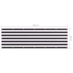 vidaXL Balcony Screen Anthracite and White 90x300 cm Oxford Fabric Sunshade - Additional view 4