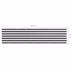 vidaXL Balcony Screen Anthracite and White 90x400 cm Oxford Fabric Sunshade - Additional view 4