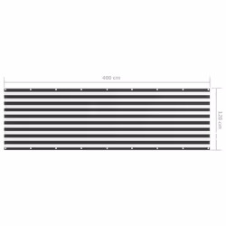 vidaXL Balcony Screen Anthracite and White 120x400 cm Oxford Fabric Sunshade - Additional view 4