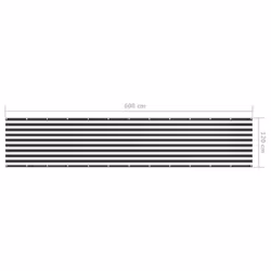 vidaXL Balcony Screen Anthracite and White 120x600 cm Oxford Fabric Sunshade - Additional view 4