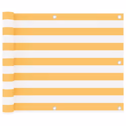 vidaXL Balcony Screen White and Yellow 75x500 cm Oxford Fabric Sunshade Fence