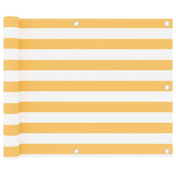 vidaXL Balcony Screen White and Yellow 75x500 cm Oxford Fabric Sunshade Fence