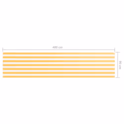vidaXL Balcony Screen Outdoor Privacy Screen Fence Patio Screen Oxford Fabric - white and yellow, 90 x 400 cm - Additional view 3