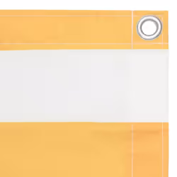 vidaXL Balcony Screen White and Yellow 90x600 cm Oxford Fabric Sunshade Fence - Additional view 2