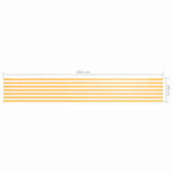 vidaXL Balcony Screen White and Yellow 90x600 cm Oxford Fabric Sunshade Fence - Additional view 4