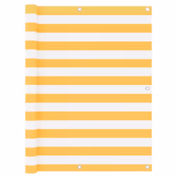 vidaXL Balcony Screen White and Yellow 120x400 cm Oxford Fabric Sunshade Fence