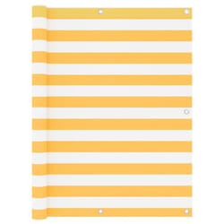 vidaXL Balcony Screen White and Yellow 120x400 cm Oxford Fabric Sunshade Fence