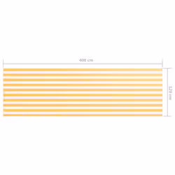 vidaXL Balcony Screen White and Yellow 120x400 cm Oxford Fabric Sunshade Fence - Additional view 4