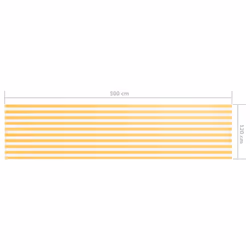 vidaXL Balcony Screen White and Yellow 120x500 cm Oxford Fabric Sunshade Fence - Additional view 4