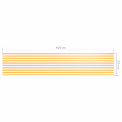 vidaXL Balcony Screen White and Yellow 120x600 cm Oxford Fabric Sunshade Fence - Additional view 4